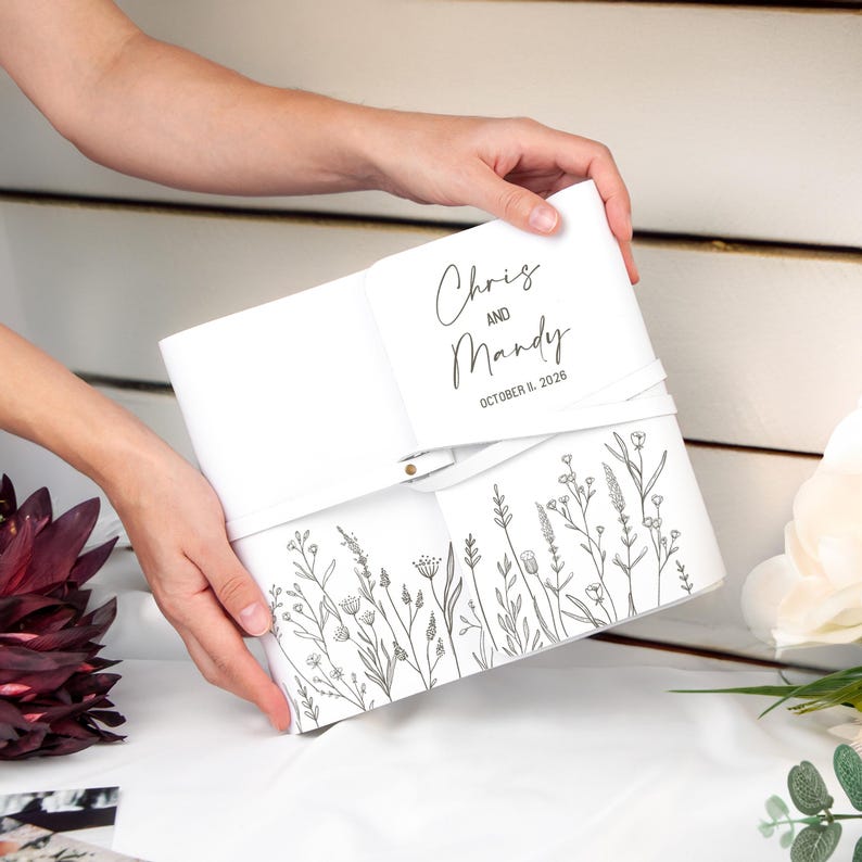 Wedding Photo Album Personalized Photo Album Leather Photo Album Rustic Wedding Gift for Couple Custom Photo Book Travel Album Memory Book image 16