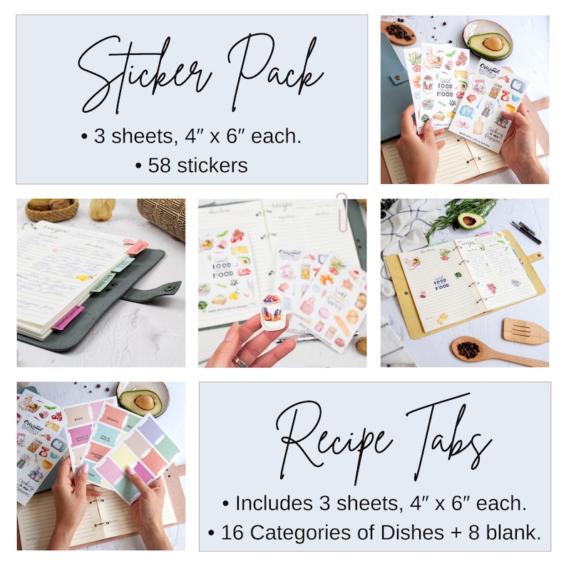 Personalized Recipe Book Leather CookBook Recipe Binder Family Heirloom Housewarming Bridal Shower Gift Wedding Gift for Couple Christmas image 10