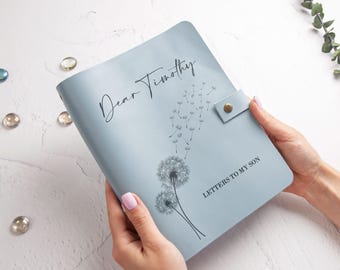 Letters to my Son Daughter Personalized Leather Journal Notebook Lined Memory Book Notes to Baby Pregnancy Prayer Journal Baby Shower Gift