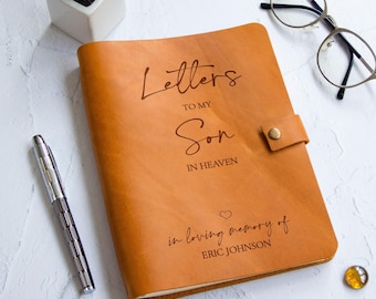 Son Memorial Journal, Grief Journal for Son, Letters to my Son in Heaven, Son Memorial Gift, Loss of Son Gift, Sympathy Gift, Leather Diary