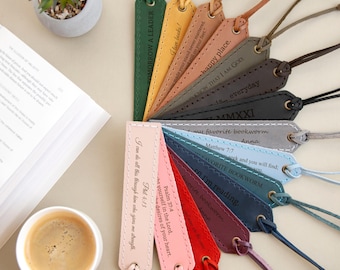 Custom Bible Bookmarks, Leather Bookmark, Christian Gift for Men Women, Gift for Dad, Christian Bookmark, Scripture Personalized Bible Verse