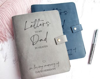 Loss of Father Grief Journal, Letters to Dad in Heaven, Personalized Leather Journal, Loss of Dad Gift, Dad Memorial Journal, Sympathy Gift