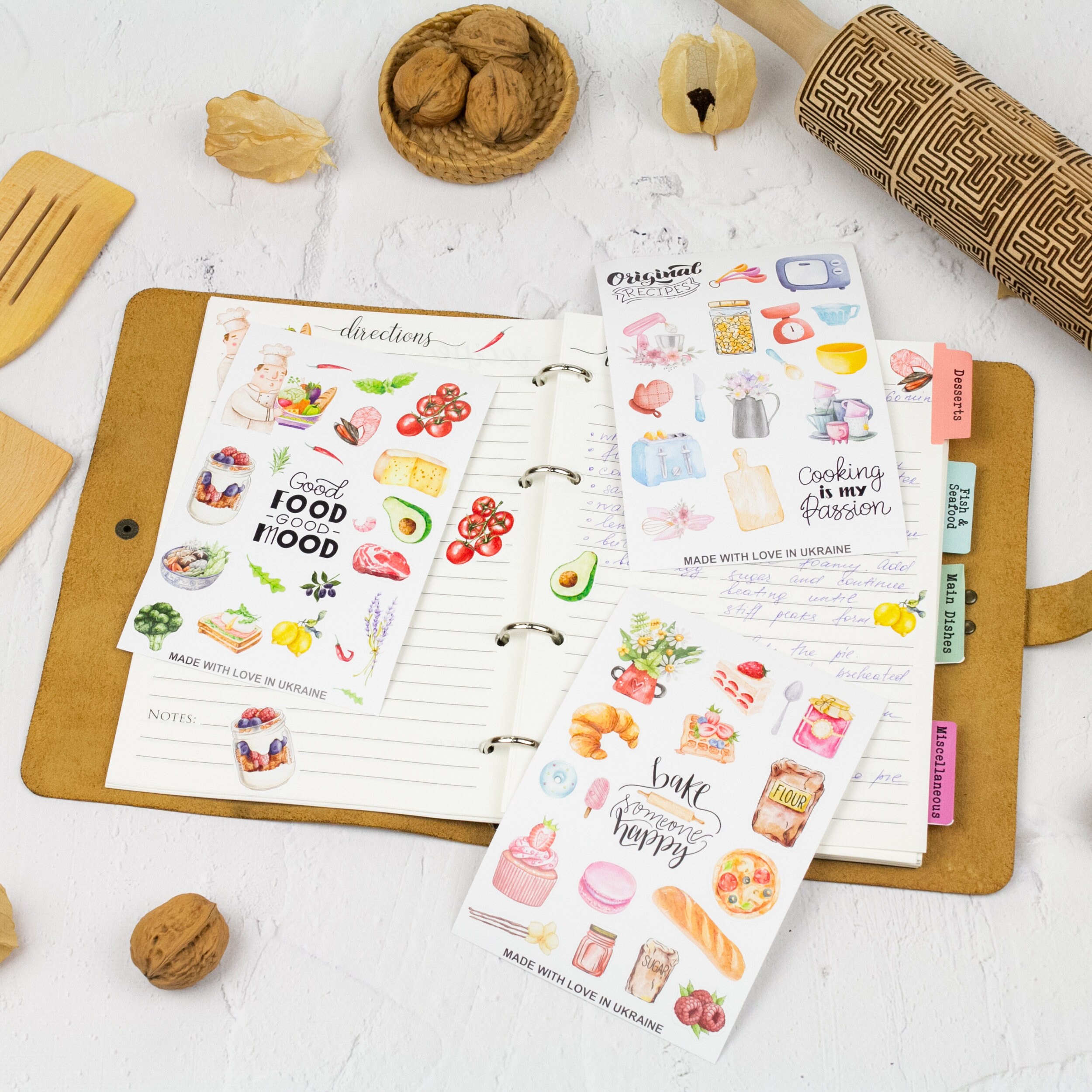 Test Recipe Sticker Add-on Self-adhesive Recipe Tab Labels - 16 Categories of Dishes + 8 ...