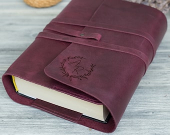 Personalized Book Cover, Leather Book Cover, Custom Book Cover, Leather Cover for Books, Custom Size Book Bible Notebook Cover, Book Sleeve