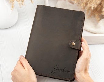 Personalized Leather Journal Refillable, Rustic Journal for Men, Custom Notebook Cover A5, 3rd Anniversary Gift, Fathers Day Gifts for Dad