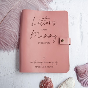 Diario de duelo por la pérdida de una madre, cartas a una madre, cartas al cielo, diario de cuero personalizado, diario conmemorativo para una madre, regalo de condolencia