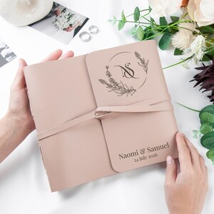 Wedding Photo Album Personalized Photo Album Leather Photo Album Rustic Wedding Gift for Couple Custom Photo Book Travel Album Memory Book image 8
