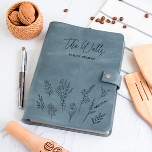Leather Recipe Book Personalized CookBook Binder Blank Recipe Book Family Recipe Book Cooking Journal Birthday Gift for Mom Daughter Sister