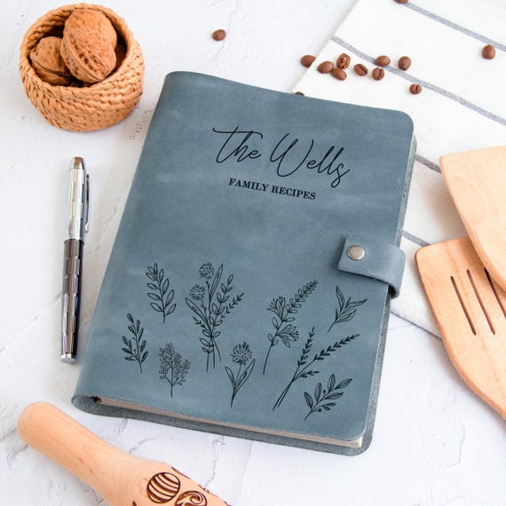 Leather Recipe Book Personalized CookBook Binder Blank Recipe Book Family Recipe Book Cooking Journal Birthday Gift for Mom Daughter Sister