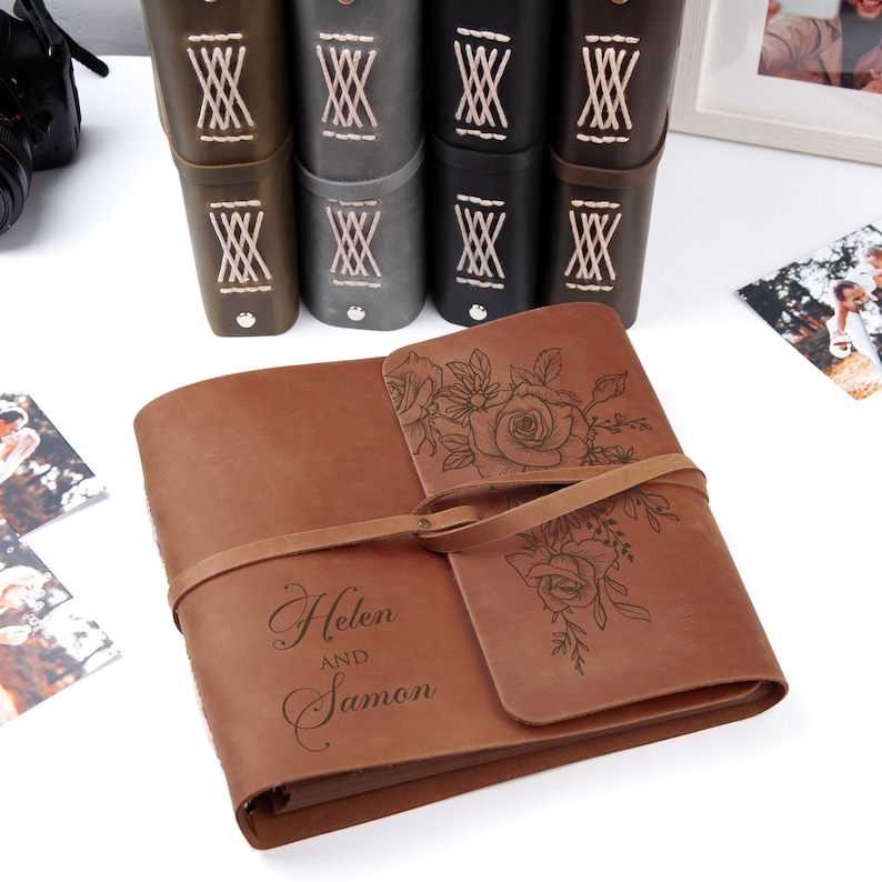 Personalized Wedding Photo Album Leather