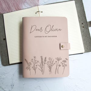 Cartas para minha filha Diário de couro personalizado, Diário de querida filha, Diário de lembranças, Livro de memórias do bebê, Presente para filha