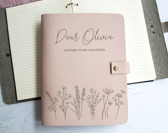 Letters to My Daughter Personalized Leather Journal, Dear Daughter Journal, Memory Keepsake Journal, Baby Memory Book, Gift for Daughter