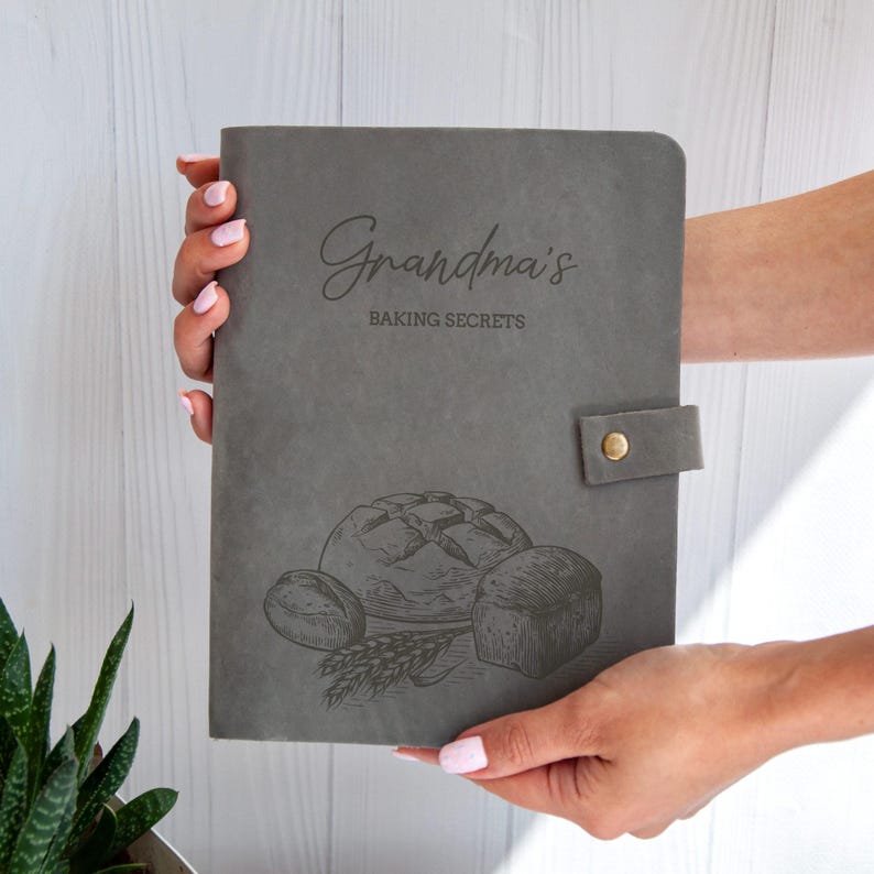 Personalized Recipe Book Custom Recipe Book Blank Cookbook Leather Recipe Book Recipe Binder Christmas Gift for Mom Wife Mother in Law Gift image 3