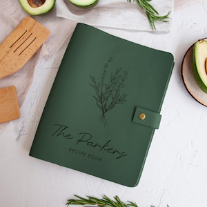 Personalized Recipe Book Leather CookBook Recipe Binder Family Heirloom Housewarming Bridal Shower Gift Wedding Gift for Couple Christmas image 13