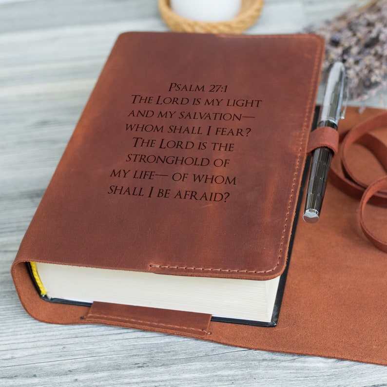 Personalized Leather Bible Cover Engraved Leather Book Cover Etsy