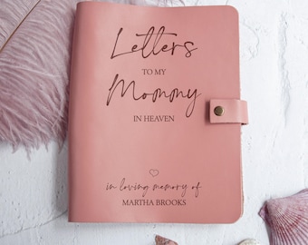 Verlies van moeder rouwdagboek, brieven aan moeder, brieven aan de hemel, gepersonaliseerd lederen dagboek, dagboek moederdagboek, sympathiecadeau