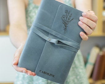 Personalized Leather Bible Cover, Engraved Leather Book Cover, Custom Size Bible Cover for Women, Leather Book Sleeve, Book Protector Sleeve