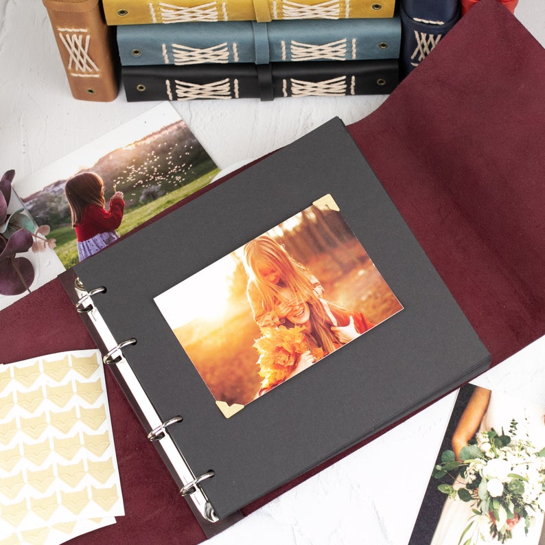 Leather Wedding Album Family Photo Album Personalized Travel Etsy