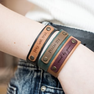 Pulsera de oración personalizada, regalos cristianos, pulsera de cuero, regalo de oración para mujeres y hombres, pulsera cristiana, regalo religioso para él