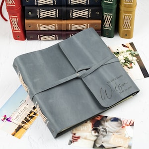 Leather Wedding Album, Family Photo Album, Personalized Travel Photo Album, Scrapbook Album, Wedding Gift, Anniversary Gift, Christmas Gift
