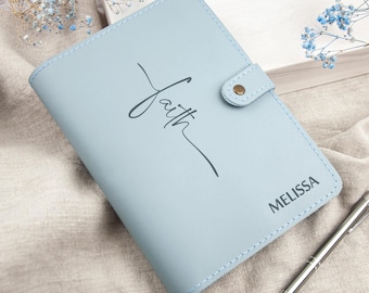 Leder Gebet Journal Personalisierte christliche Geschenk für Frauen Männer Benutzerdefinierte Glaube Journal Religiöses Notizbuch Weihnachtsgeschenk für Papa Mama Sohn