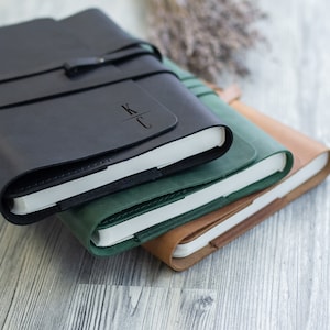 Custom Leather Journal Refillable, Personalized Leather Notebook, Engraved Travel Journal, A5 Notebook Cover, Leather Diary,Fathers Day Gift