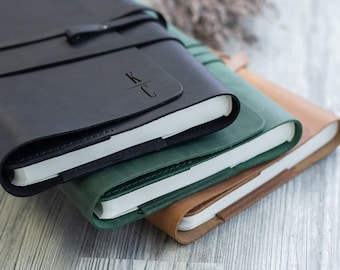 Carnet de notes en cuir personnalisé rechargeable, carnet de notes en cuir personnalisé, carnet de voyage gravé, couverture de carnet A5, agenda en cuir, cadeau de Noël