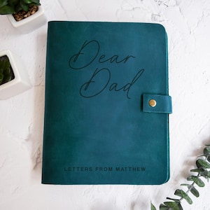 Personalized Dear Dad Journal, Letters to Dad Leather Notebook