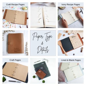 Personalized Recipe Book Leather CookBook Recipe Binder Family Heirloom Housewarming Bridal Shower Gift Wedding Gift for Couple Christmas image 9