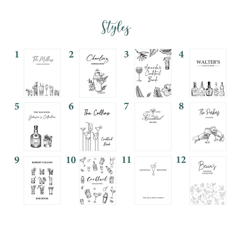 Custom Cocktail Recipe Book Binder Bar Recipe Book Leather Etsy