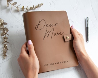 Letters to my Mom Journal Personalized Dear Mom Leather Notebook Keepsake Journal Birthday Gift for Mom Sentimental Mothers Day Gift
