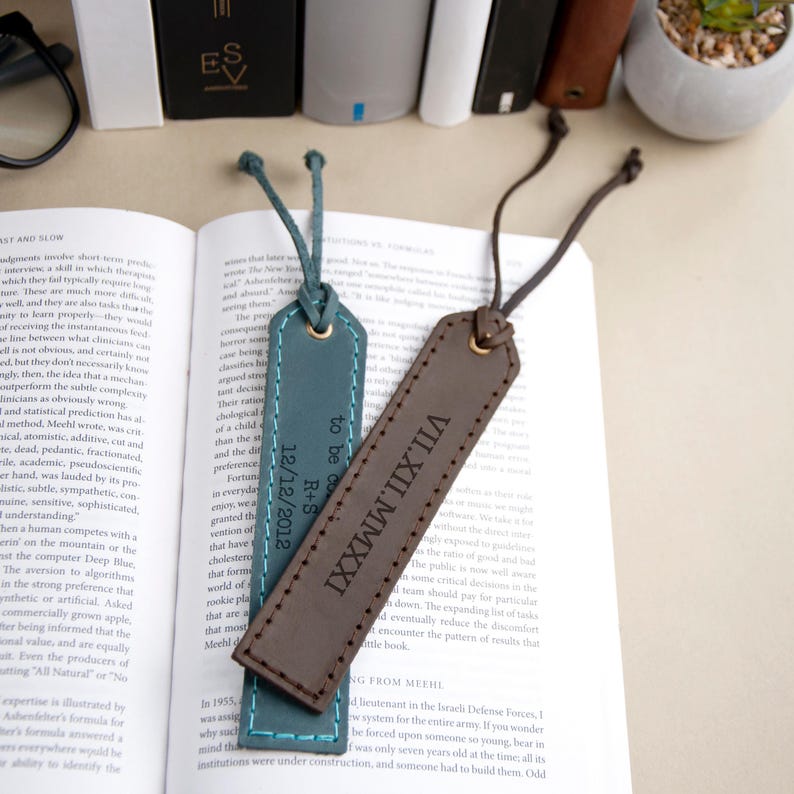 Personalized Leather Bookmark, Booksworm Bookmark, Personalised Leather ...
