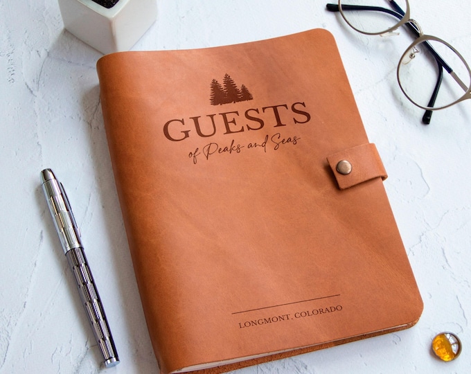 Vacation Rental Guest Book • Cabin GuestBook • Hotel Sign In Book • Tree Mountain Forest House Cottage Bungalow • VRBO Airbnb Inn Guest Book