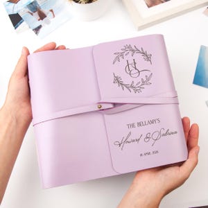 Wedding Photo Album Personalized Photo Album Leather Photo Album Rustic Wedding Gift for Couple Custom Photo Book Travel Album Memory Book image 11