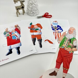 Santa Claus  Paper Doll -  Instant Download - Christmas DIY Craft, Holiday Decor, and Gift Idea