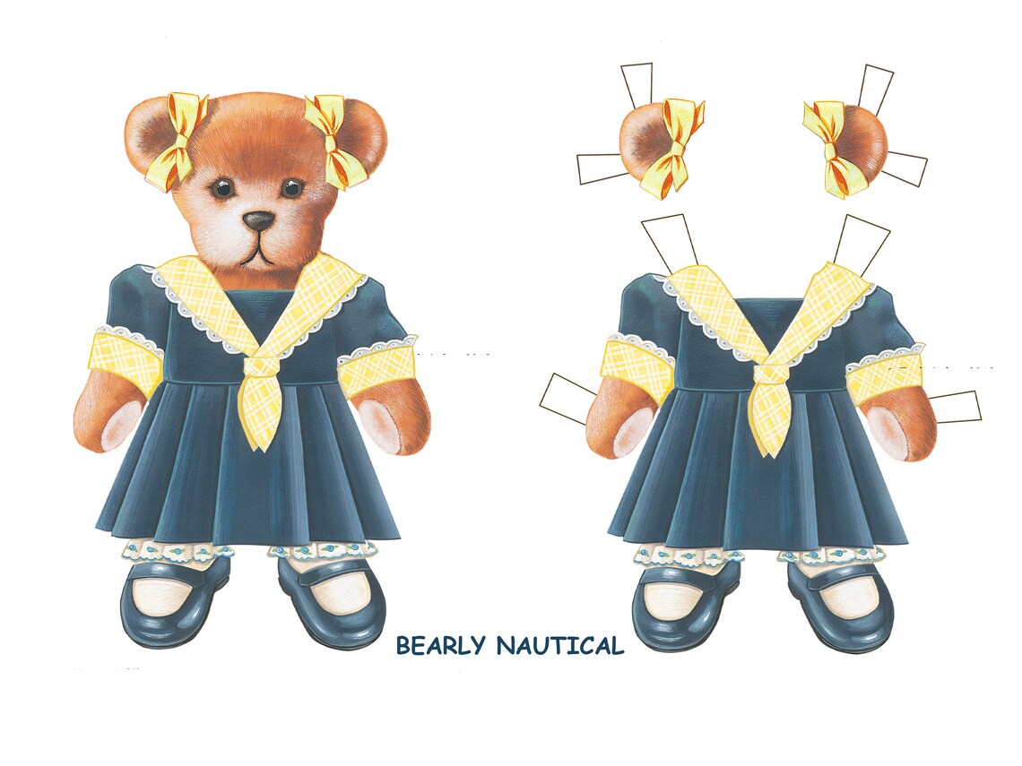 Bear Paper Doll Printable-paper Dolls-instant Download-diy Craft-paper ...