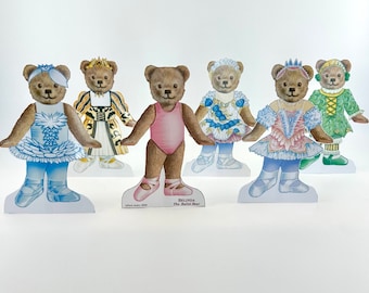 Printable Ballet Bear Paper Doll – DIY Craft Play Set (Digital Download)
