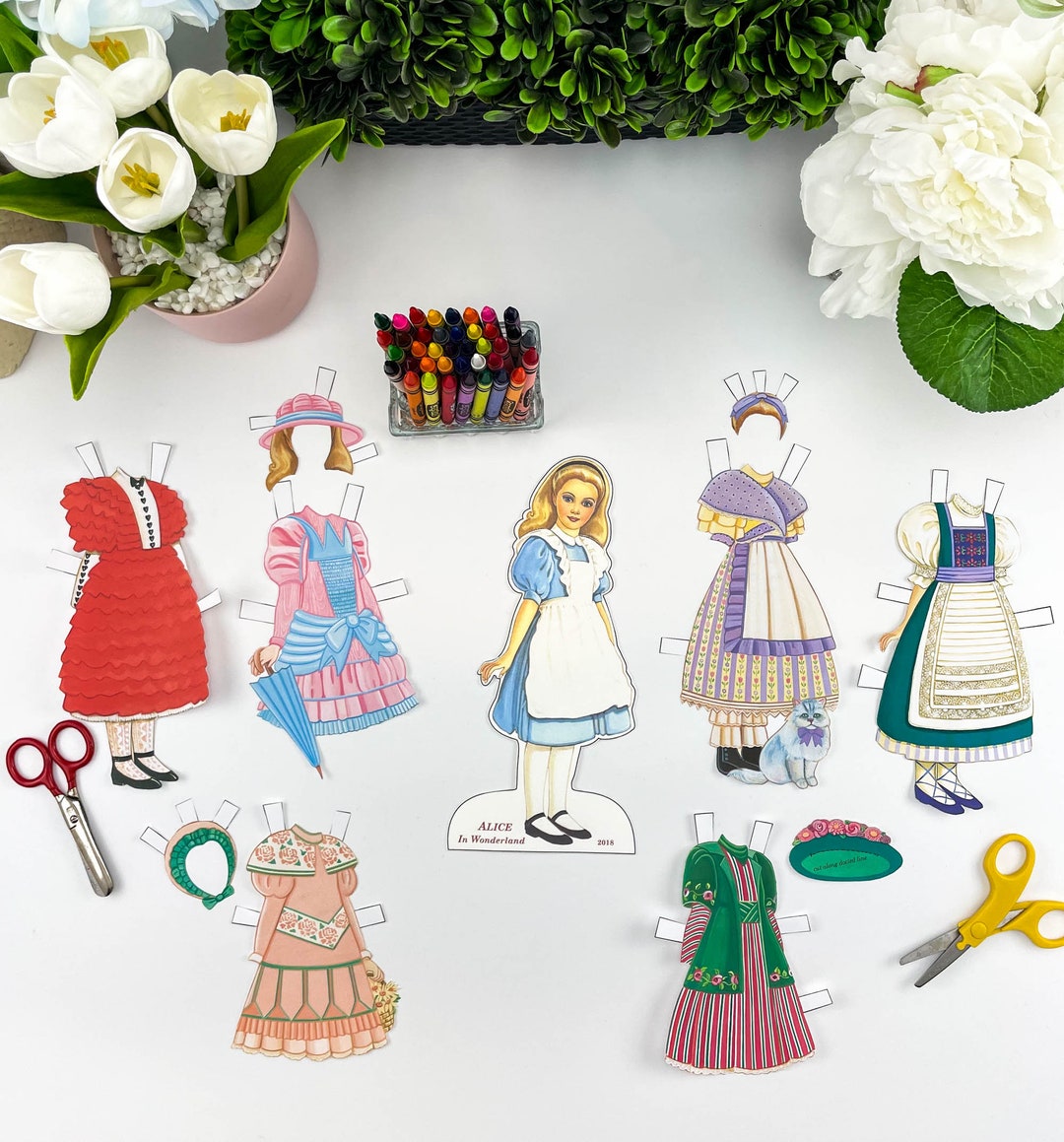 Alice in Wonderland Paper Dolls – DIY Craft Kit (instant Download) - Etsy