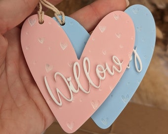 Personalised Valentines Heart Tag, Engraved Acrylic Gift Tag