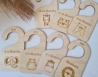 Baby wardrobe dividers, safari wardrobe dividers, safari nursery decor, baby wardrobe hangers, wardrobe organisers, safari baby gift
