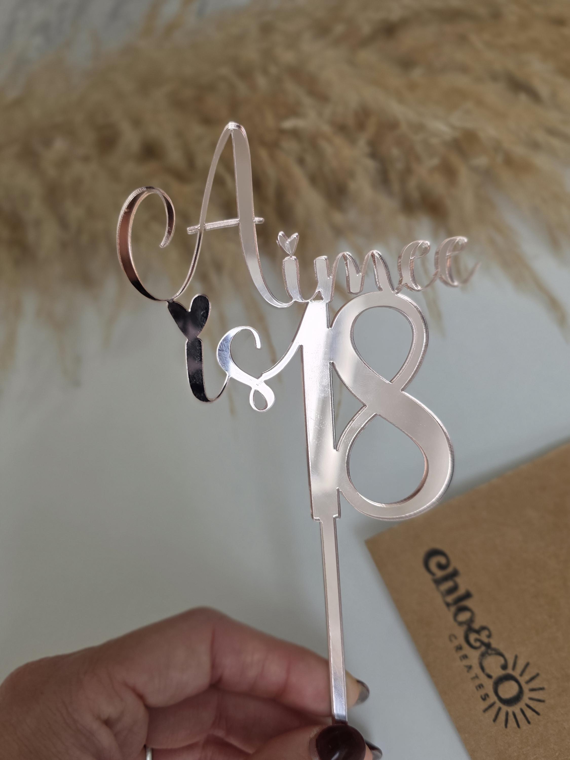 Acrylic 18th Birthday Cake Topper, Rose Gold Cake Topper Decorations ...