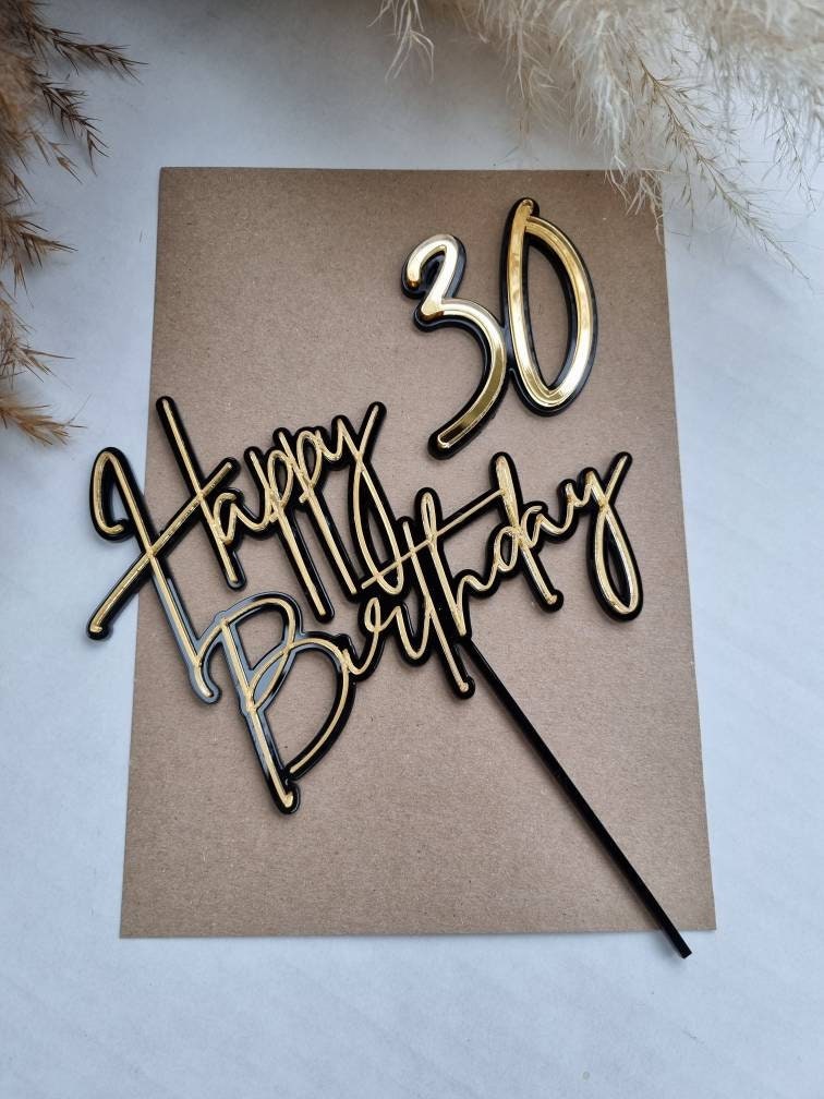 Acrylic 18th Birthday Cake Topper and Name Cake Charm, Gold Mirror Cake  Topper, 18th Birthday Cake Decorations, Acrylic Cake Toppers 