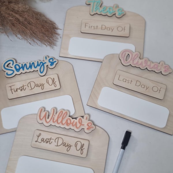 Personalised First Day of School Sign, Reusable Photo Prop