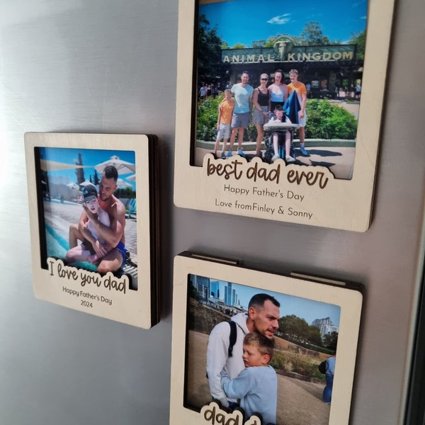 Personalised Father's Day photo frame, fathers day photo magnet, fridge magnets, Dad gifts, fathers day gift, best dad ever, best daddy gift