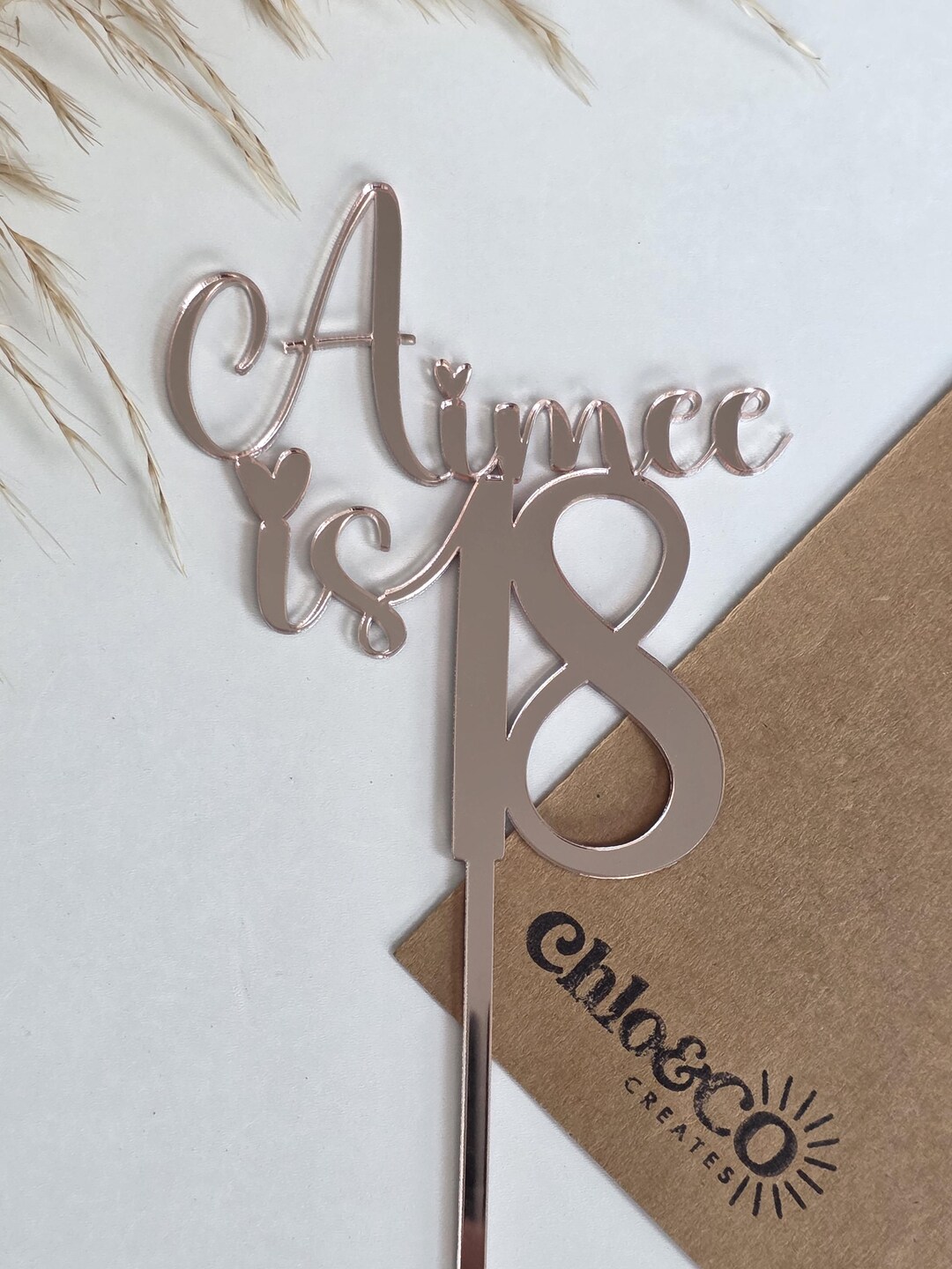 Acrylic 18th Birthday Cake Topper, Rose Gold Cake Topper Decorations ...