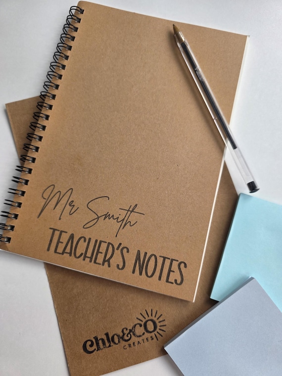 Personalised teacher notebook, teacher gifts, thank you teacher, teacher christmas gifts, personalised notebook, end of term gifts