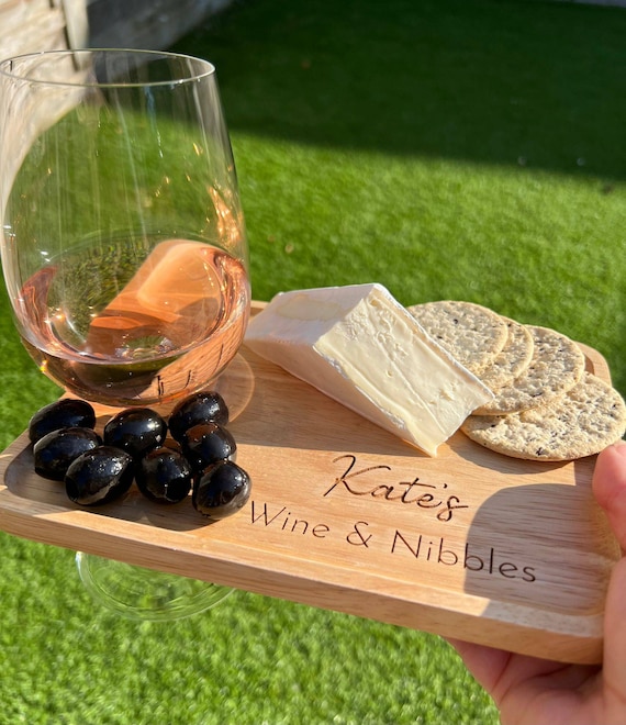 Personalised Wine and Nibbles Board Cheese and Wine Board Christmas Snack Board Wine and Glass Holder Charcuterie and Cheese Board Etsy Australia