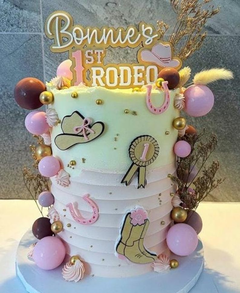 Personalised First Rodeo Cake Topper, 1st Birthday Party Decor - Etsy