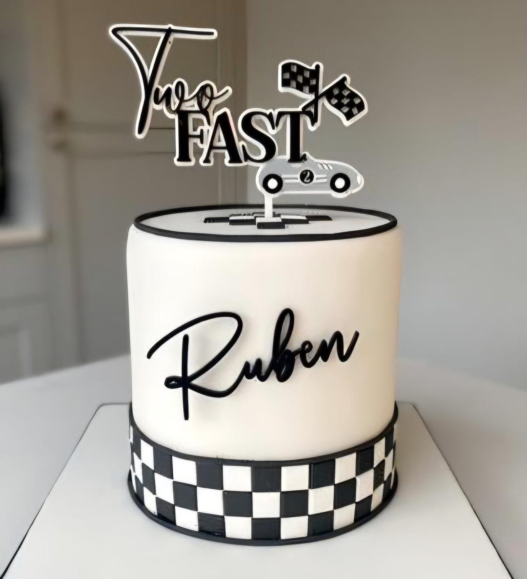 Acrylic Two Fast Cake Topper, Personalised Second Birthday Cake Topper ...