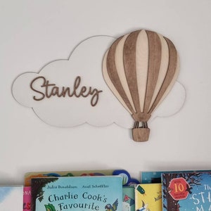 Personalised Hot Air Balloon nursery decor, nursery name sign, personalised wall sign, new baby gift,  boys room sign, girls room sign